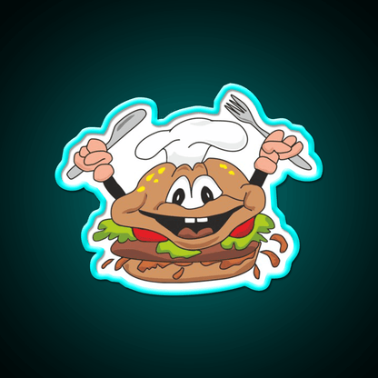 Funny Hamburger Fast Food Led Neon Sign For Burger Place Rgb Color - Shineneon