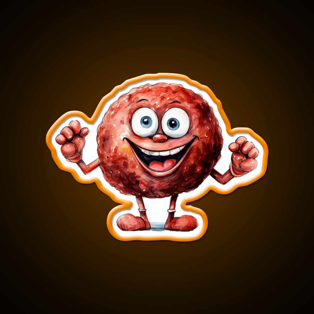 Funny Happy Meatball Snack Food Led Neon Sign Rgb Color - Shineneon