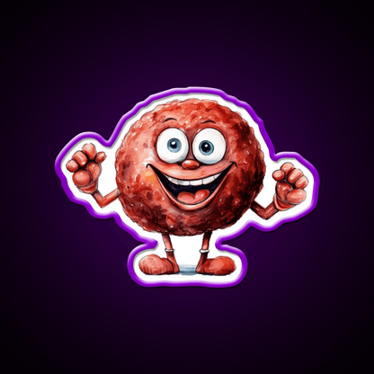 Funny Happy Meatball Snack Food Led Neon Sign Rgb Color - Shineneon
