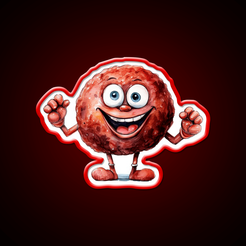 Funny Happy Meatball Snack Food Led Neon Sign Rgb Color - Shineneon