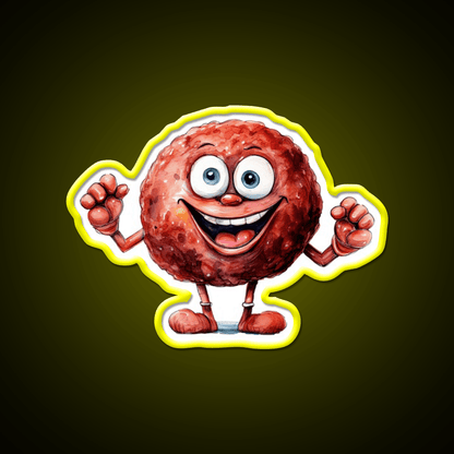 Funny Happy Meatball Snack Food Led Neon Sign Rgb Color - Shineneon