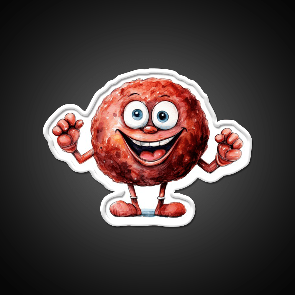 Funny Happy Meatball Snack Food Led Neon Sign Rgb Color - Shineneon