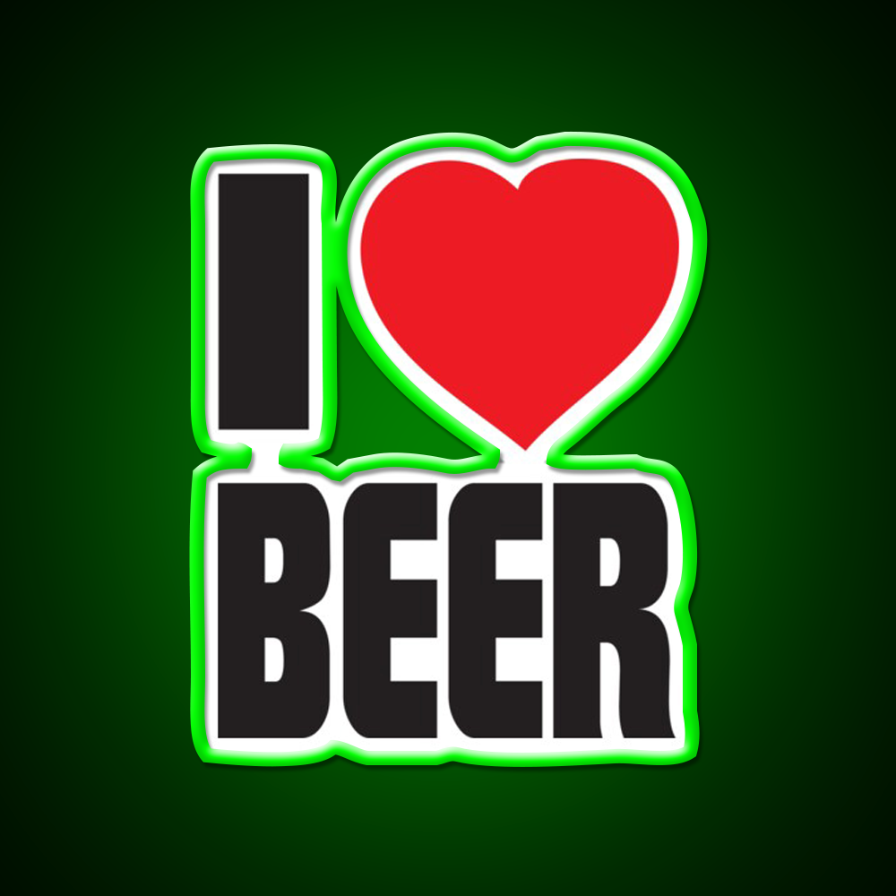 Funny I Love Beer Bar Decor Led Neon Sign Rgb Color