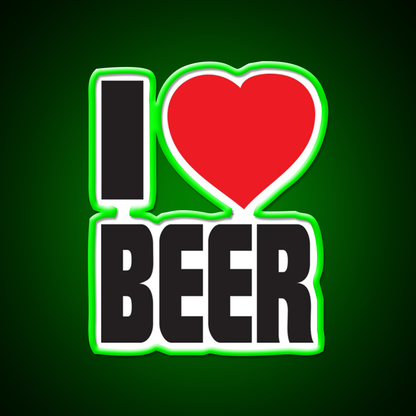 Funny I Love Beer Bar Decor Led Neon Sign Rgb Color
