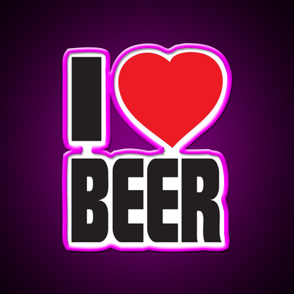 Funny I Love Beer Bar Decor Led Neon Sign Rgb Color - Neon sign mounted on wall in room