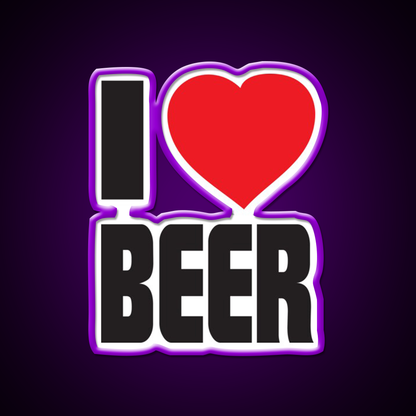 Funny I Love Beer Bar Decor Led Neon Sign Rgb Color