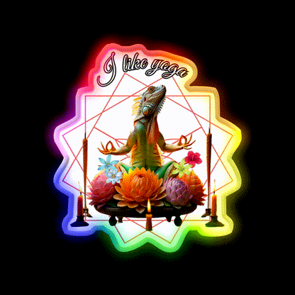 Funny Iguana Kundalini Yoga Led Neon Sign Rgb Color