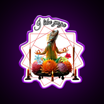Funny Iguana Kundalini Yoga Led Neon Sign Rgb Color