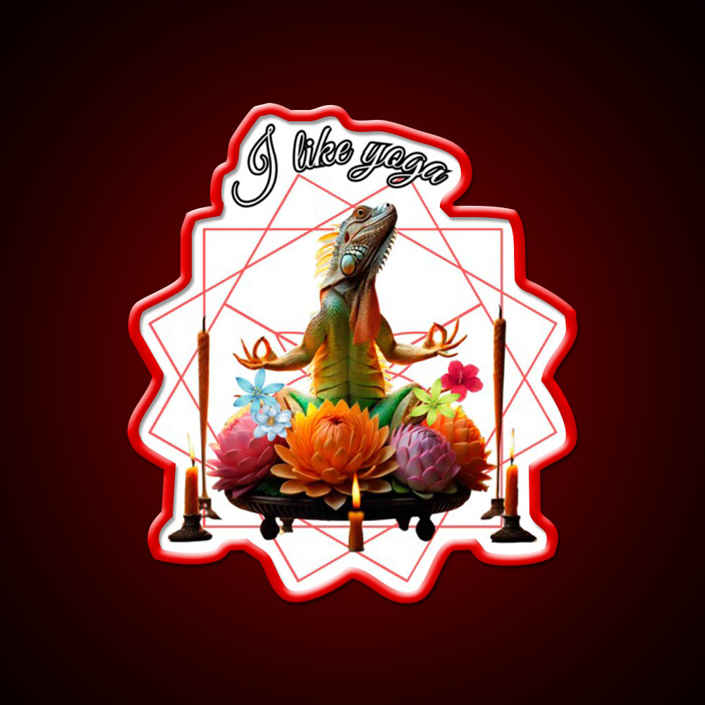Funny Iguana Kundalini Yoga Led Neon Sign Rgb Color