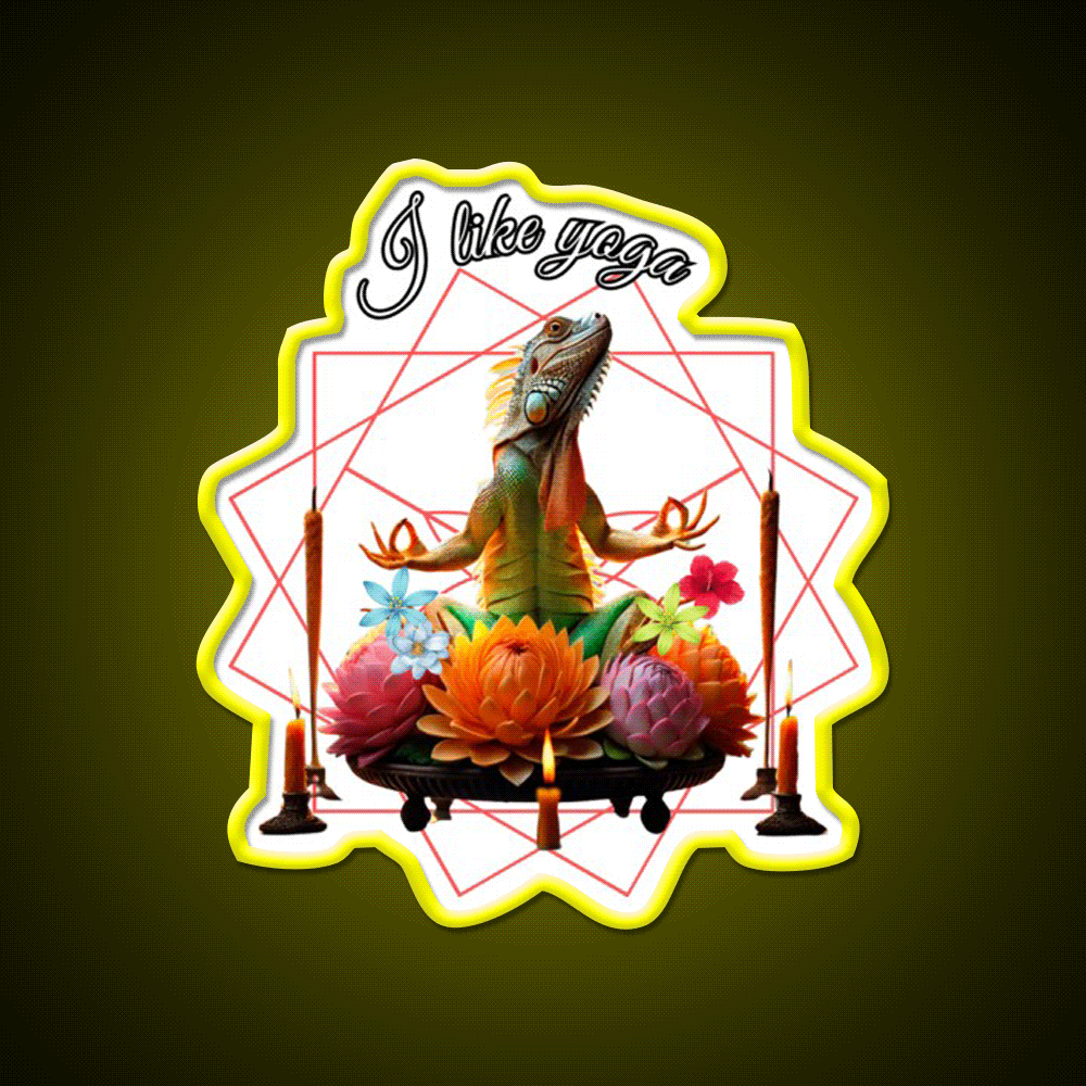 Funny Iguana Kundalini Yoga Led Neon Sign Rgb Color