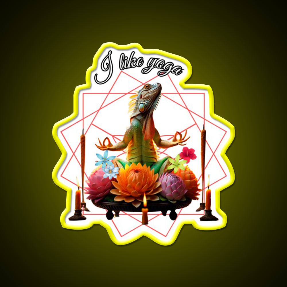 Funny Iguana Kundalini Yoga Led Neon Sign Rgb Color