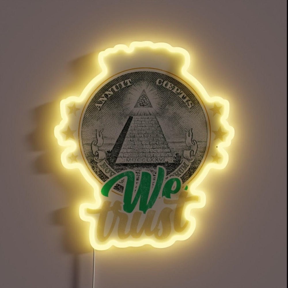Funny Ipa Beer Lover In Hop We Trust Craftbeer Rgb Led Neon Sign - Shineneon
