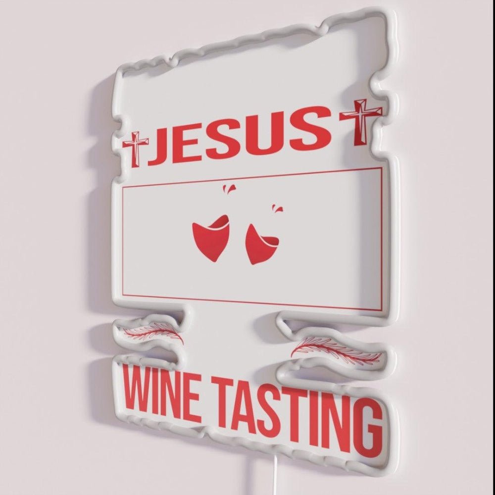 Funny Jesus Wine Tasting Rgb Led Neon Sign - Shineneon