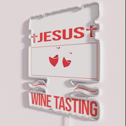 Funny Jesus Wine Tasting Rgb Led Neon Sign - Shineneon