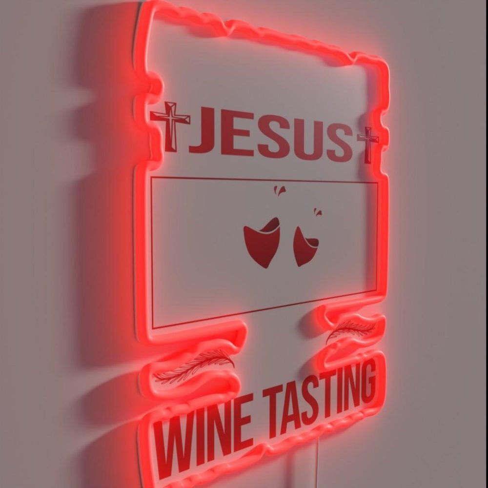 Funny Jesus Wine Tasting Rgb Led Neon Sign - Shineneon