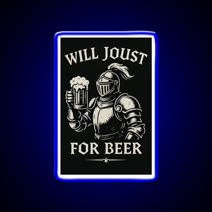 Funny Joust For Beer Medieval Ren Faire Art Beer Bar Decor Led Neon Sign Rgb Color - LED neon sign view 5