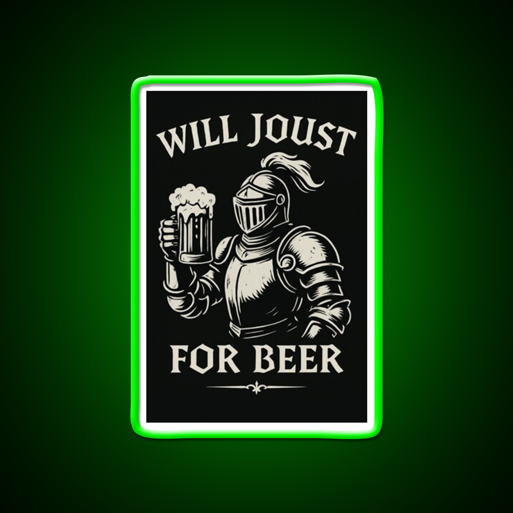 Funny Joust For Beer Medieval Ren Faire Art Beer Bar Decor Led Neon Sign Rgb Color - LED neon sign view 8
