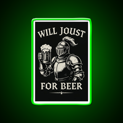 Funny Joust For Beer Medieval Ren Faire Art Beer Bar Decor Led Neon Sign Rgb Color - LED neon sign view 8