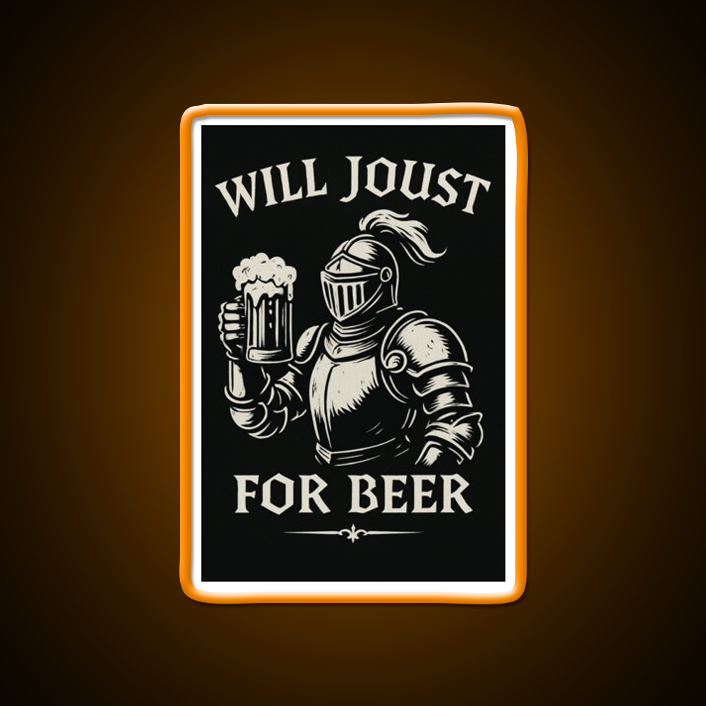 Funny Joust For Beer Medieval Ren Faire Art Beer Bar Decor Led Neon Sign Rgb Color - LED neon sign view 6