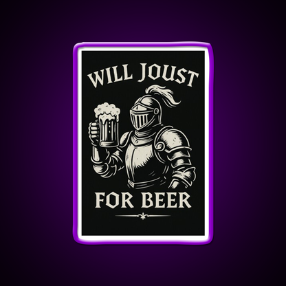 Funny Joust For Beer Medieval Ren Faire Art Beer Bar Decor Led Neon Sign Rgb Color - LED neon sign view 9
