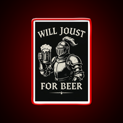 Funny Joust For Beer Medieval Ren Faire Art Beer Bar Decor Led Neon Sign Rgb Color - LED neon sign view 10