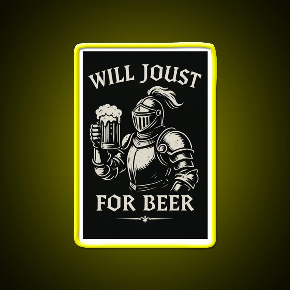 Funny Joust For Beer Medieval Ren Faire Art Beer Bar Decor Led Neon Sign Rgb Color - LED neon sign view 7