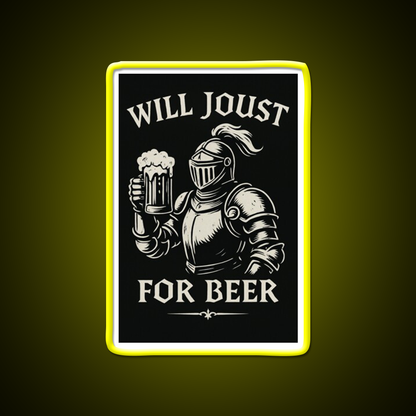 Funny Joust For Beer Medieval Ren Faire Art Beer Bar Decor Led Neon Sign Rgb Color - LED neon sign view 7