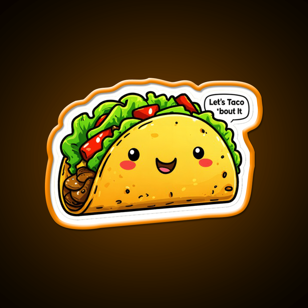 Funny Lets Taco Bout It Meme Taco Led Neon Sign Mexican Food Sign Rgb Color - Shineneon