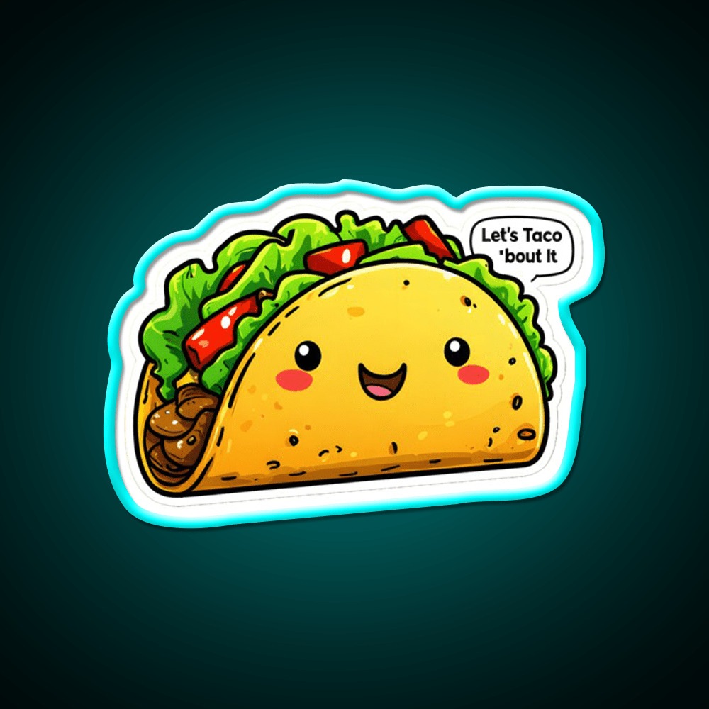 Funny Lets Taco Bout It Meme Taco Led Neon Sign Mexican Food Sign Rgb Color - Shineneon