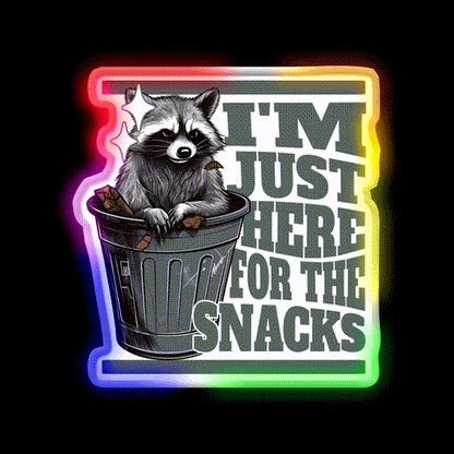 Funny Meme Im Just Here For The Snacks Snack Food Led Neon Sign Rgb Color - LED neon sign close-up detail