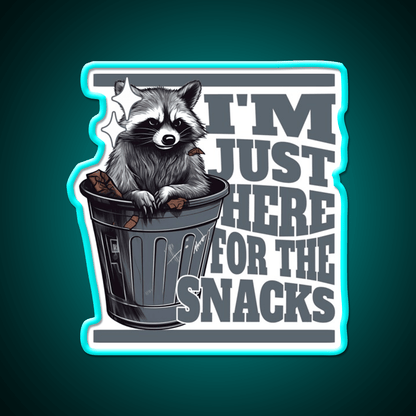 Funny Meme Im Just Here For The Snacks Snack Food Led Neon Sign Rgb Color - Shineneon