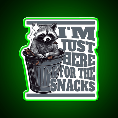 Funny Meme Im Just Here For The Snacks Snack Food Led Neon Sign Rgb Color - Shineneon