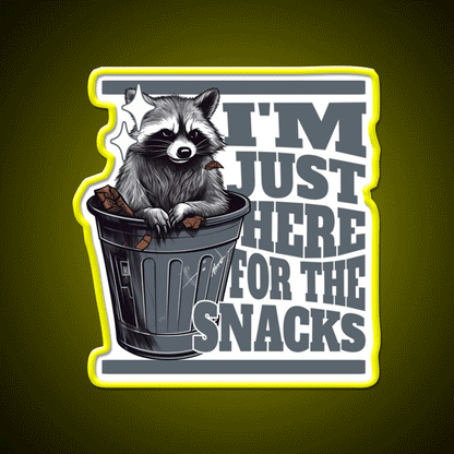 Funny Meme Im Just Here For The Snacks Snack Food Led Neon Sign Rgb Color - Custom LED neon sign front view
