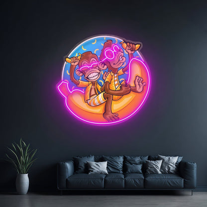Funny Monkey Banana Cartoon Led Neon Sign Light Custom Led Signs - Shineneon