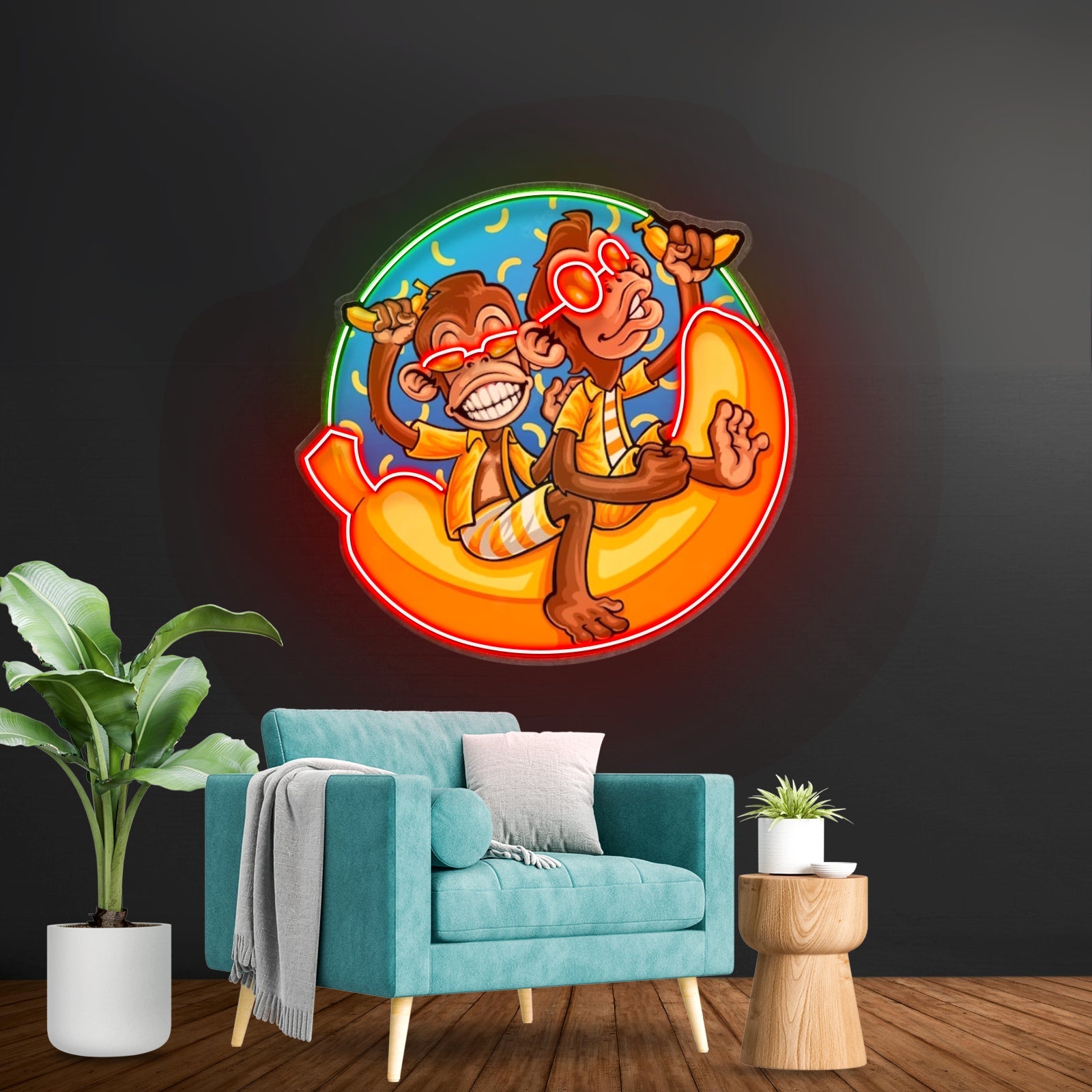 Funny Monkey Banana Cartoon Led Neon Sign Light Custom Led Signs - Shineneon