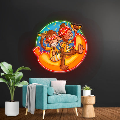 Funny Monkey Banana Cartoon Led Neon Sign Light Custom Led Signs - Shineneon