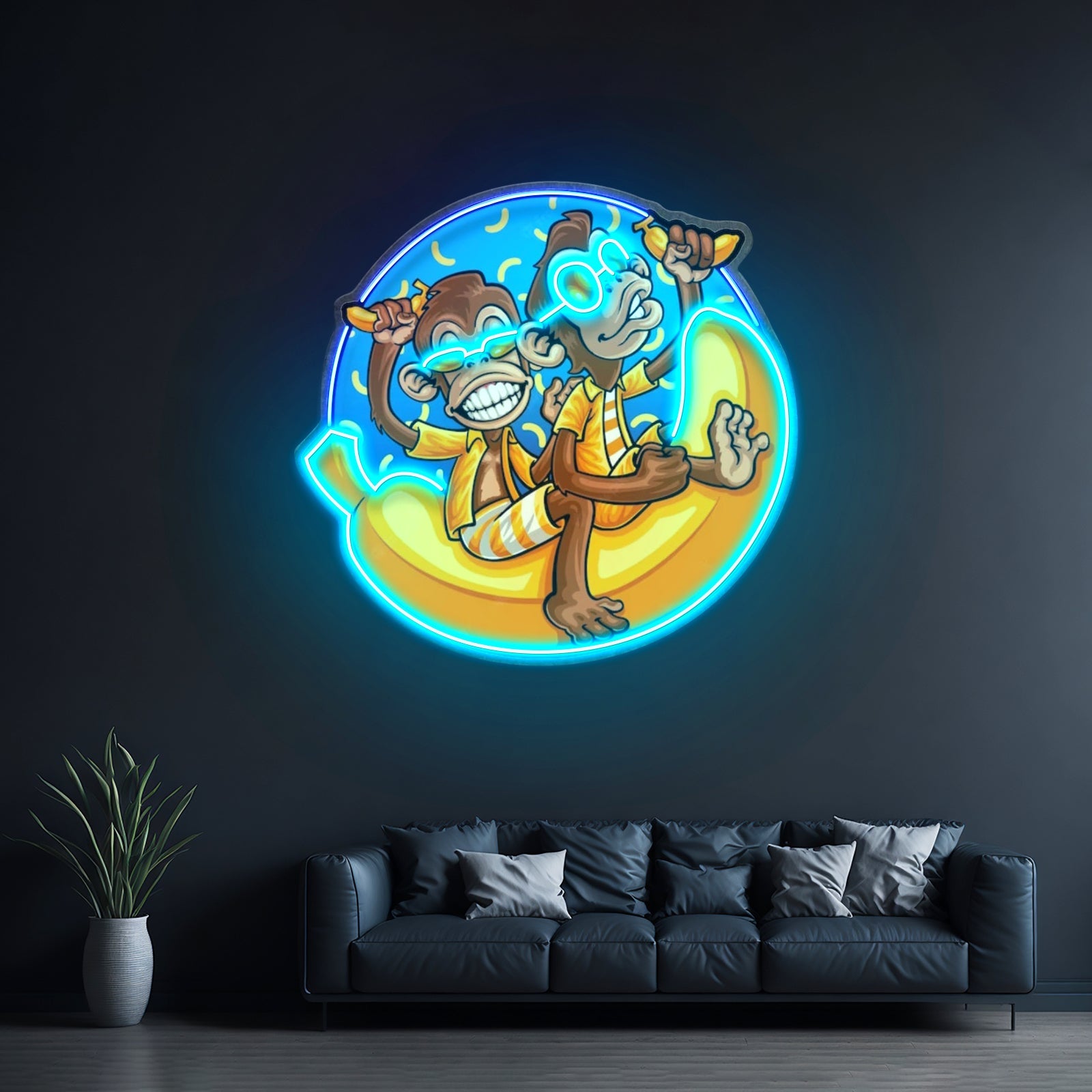 Funny Monkey Banana Cartoon Led Neon Sign Light Custom Led Signs - Shineneon