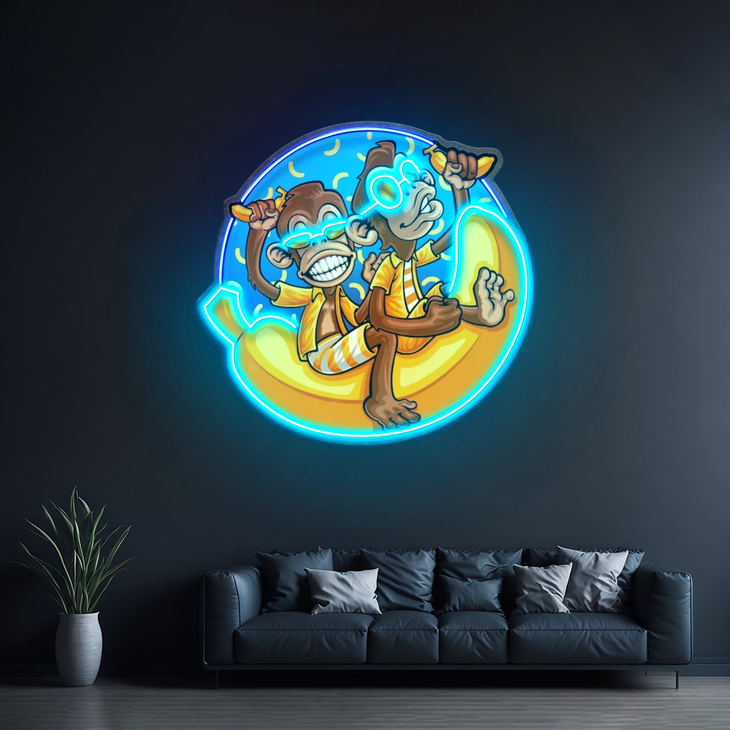 Funny Monkey Banana Cartoon Led Neon Sign Light Custom Led Signs