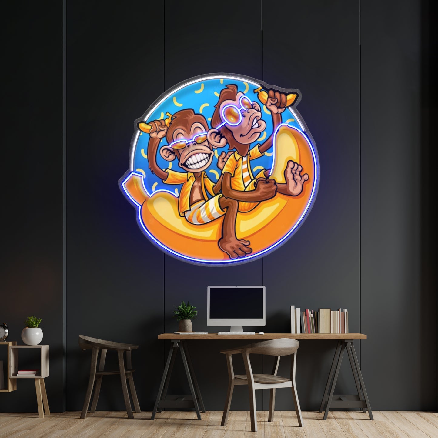 Funny Monkey Banana Cartoon Led Neon Sign Light Custom Led Signs