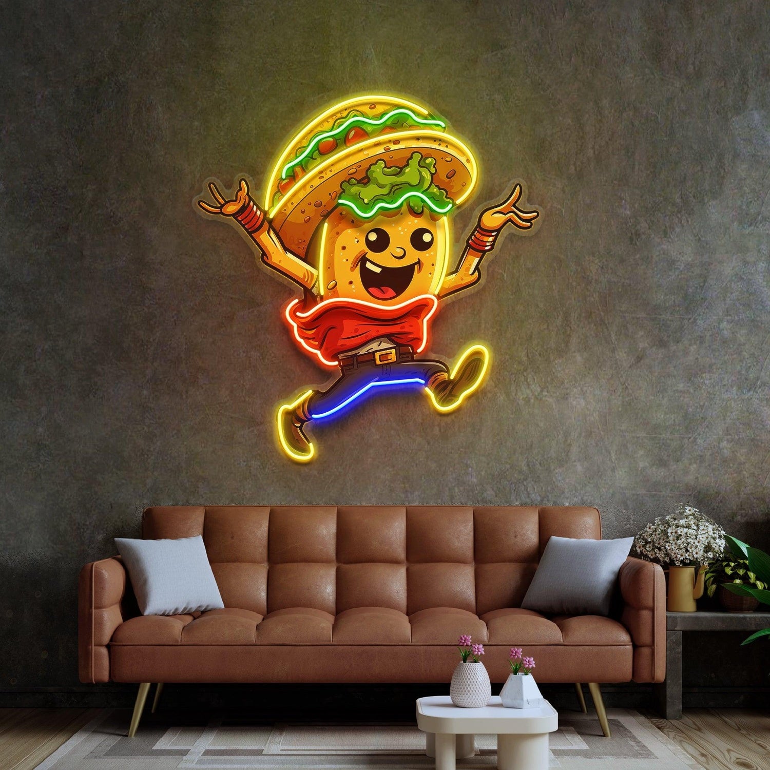 Funny Multicolor Cartoon Taco Uv Printed Led Neon Sign For Home Bar Restaurant Decor | Shineneon