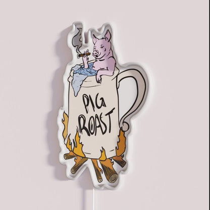 Funny Pig Roast Design Rgb Led Neon Sign - Shineneon