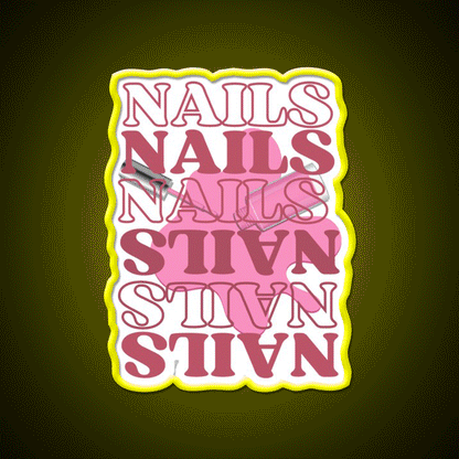 Funny Pink Nails For Nail Artists Nail Salon Led Neon Sign Rgb Color - Custom LED neon sign front view
