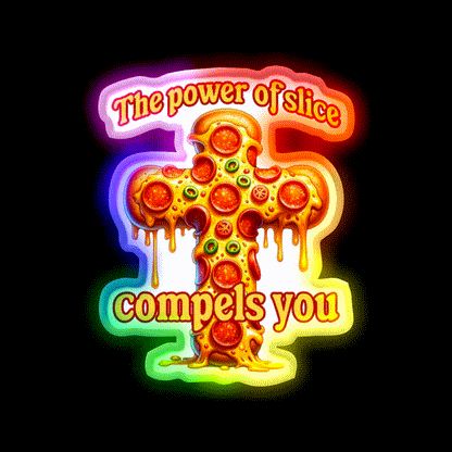 Funny Pizza Cross Compels You Fast Food Led Neon Sign For Burger Place Rgb Color - LED neon sign close-up detail