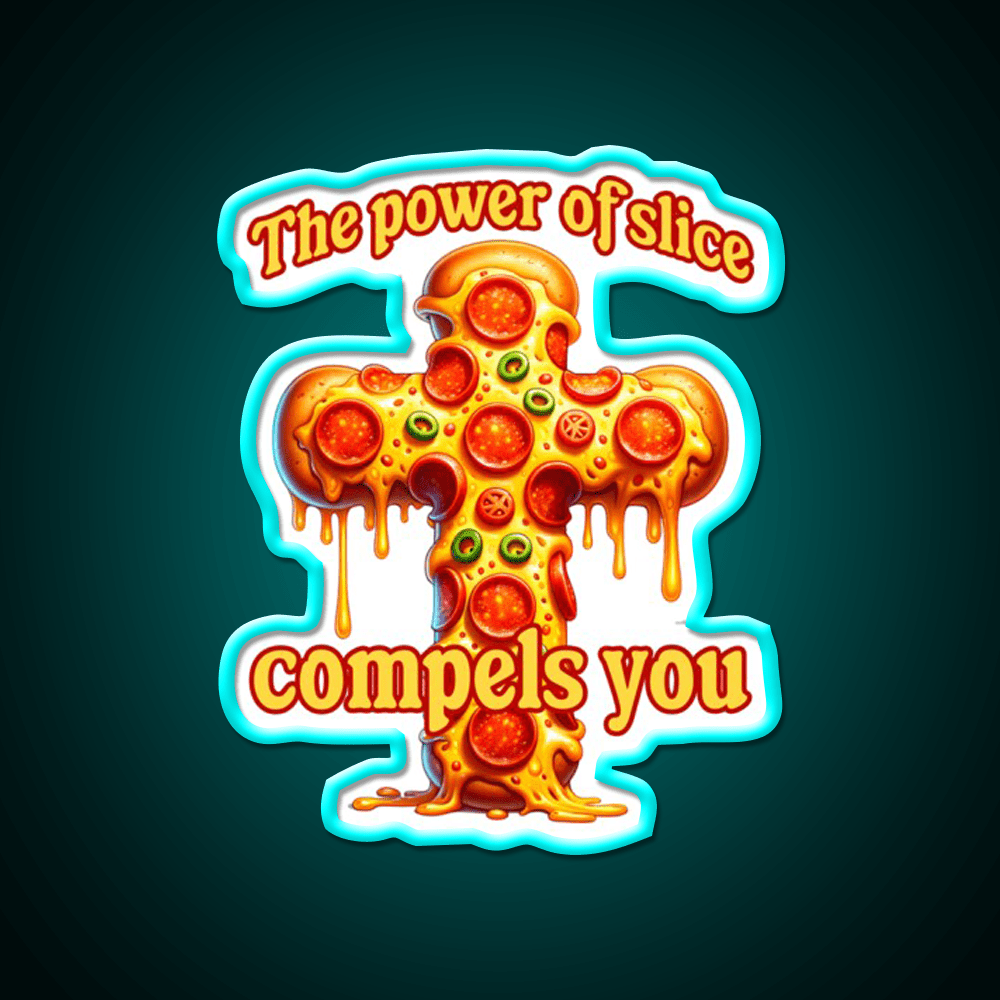 Funny Pizza Cross Compels You Fast Food Led Neon Sign For Burger Place Rgb Color - Shineneon