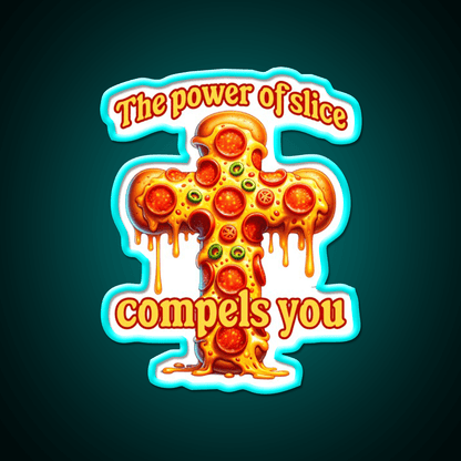 Funny Pizza Cross Compels You Fast Food Led Neon Sign For Burger Place Rgb Color - Shineneon