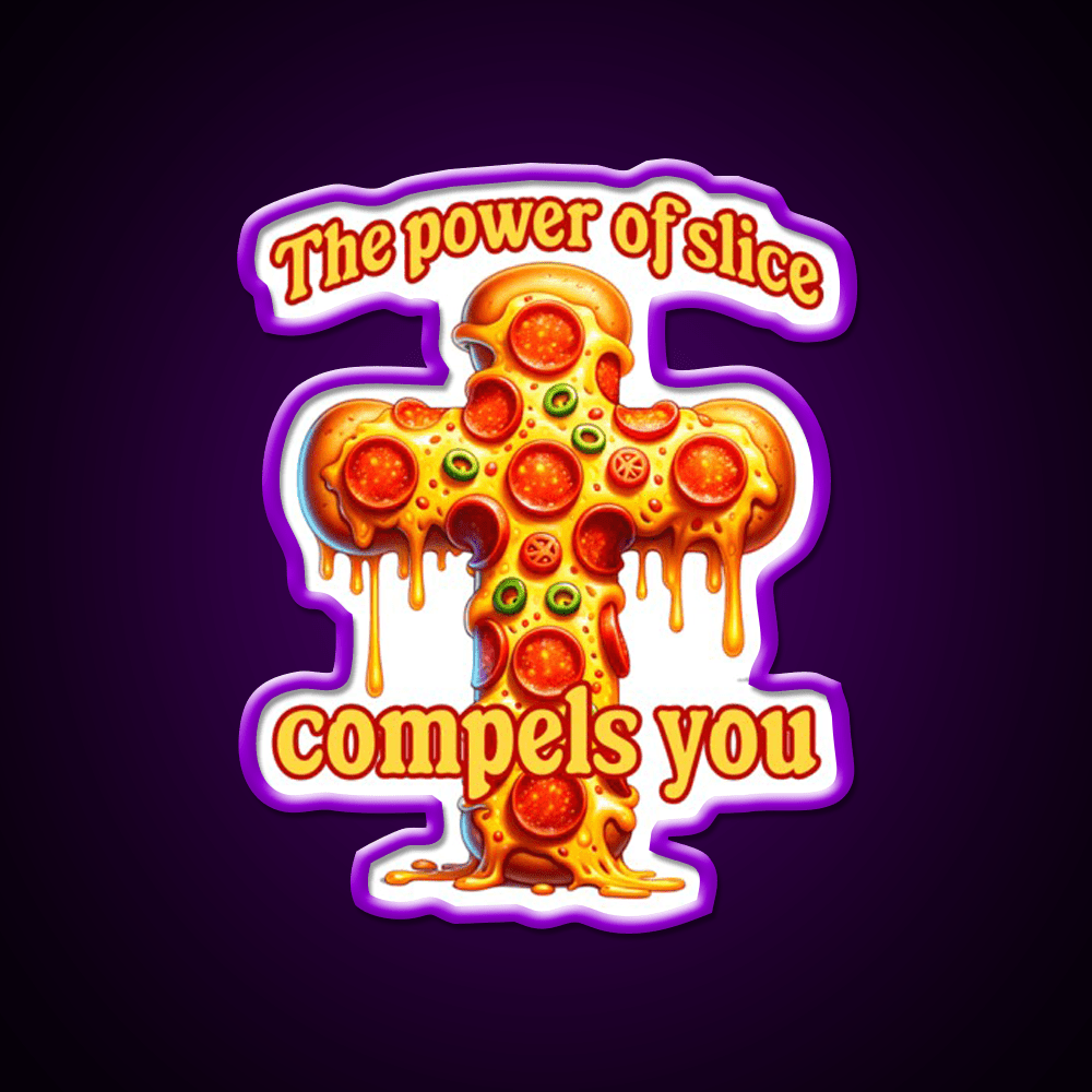 Funny Pizza Cross Compels You Fast Food Led Neon Sign For Burger Place Rgb Color - Shineneon