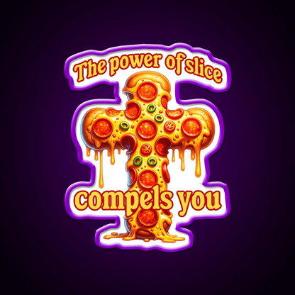 Funny Pizza Cross Compels You Fast Food Led Neon Sign For Burger Place Rgb Color - Shineneon
