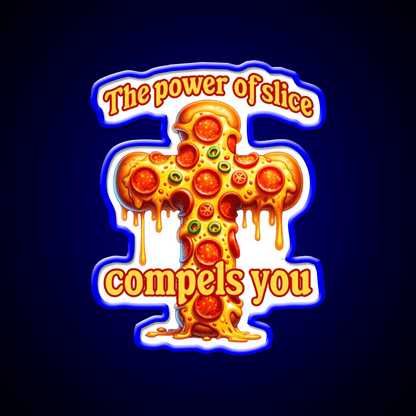 Funny Pizza Cross Compels You Fast Food Led Neon Sign For Burger Place Rgb Color - Shineneon