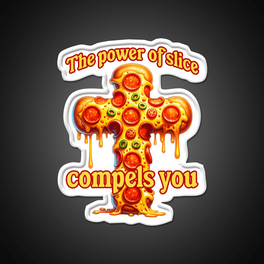 Funny Pizza Cross Compels You Fast Food Led Neon Sign For Burger Place Rgb Color - Shineneon