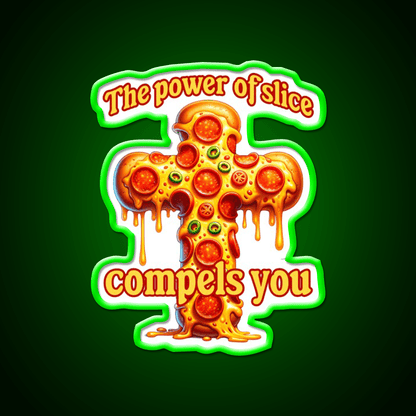 Funny Pizza Cross Compels You Fast Food Led Neon Sign For Burger Place Rgb Color - Shineneon